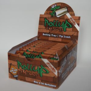 Box Roll Up - OG Longpapers & Tips | 26x Heftchen King Size Slim + Tips | Unbleached